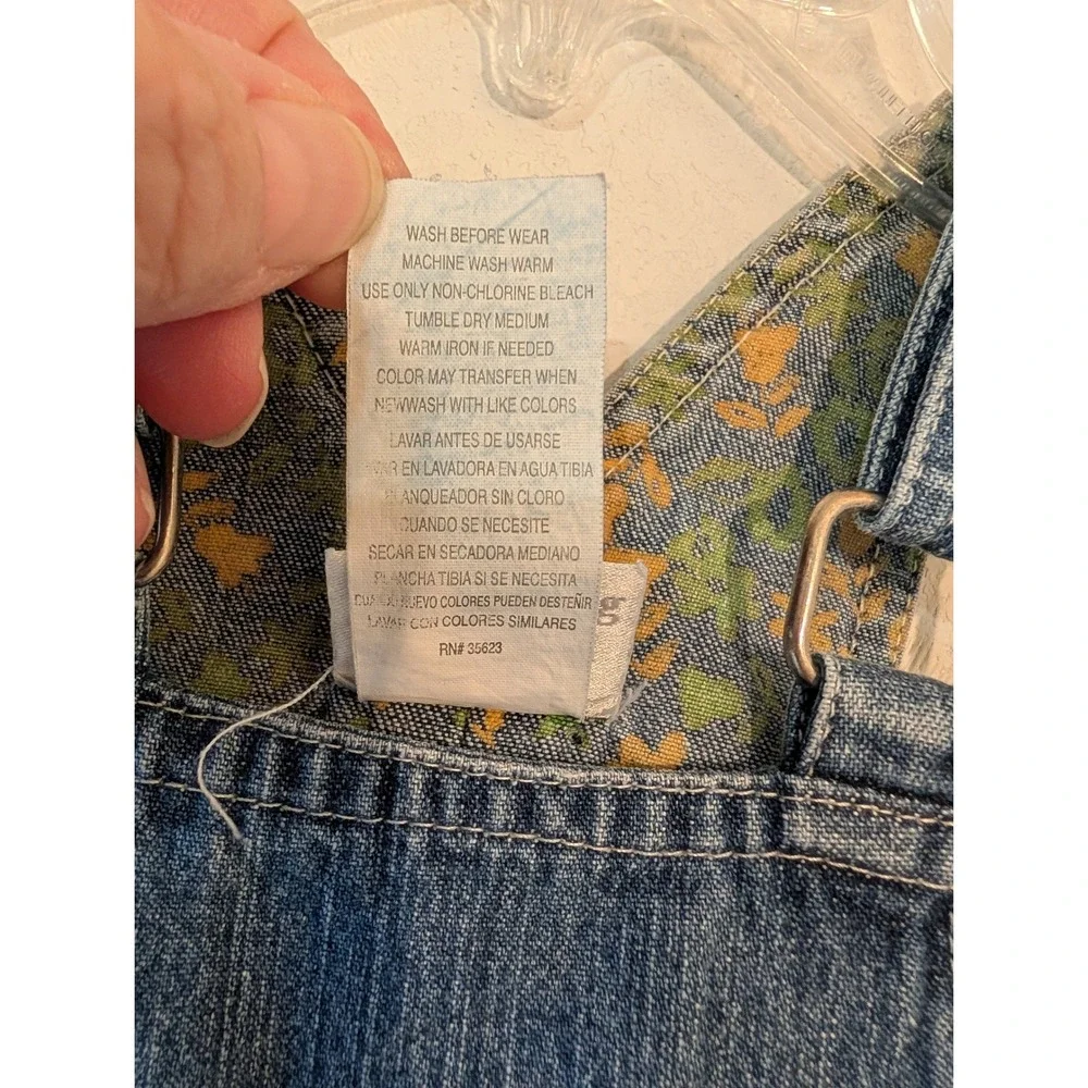 Vintage Carters Kids Denim Sunflower‎ Overalls Medium Wash Blue 12-18M